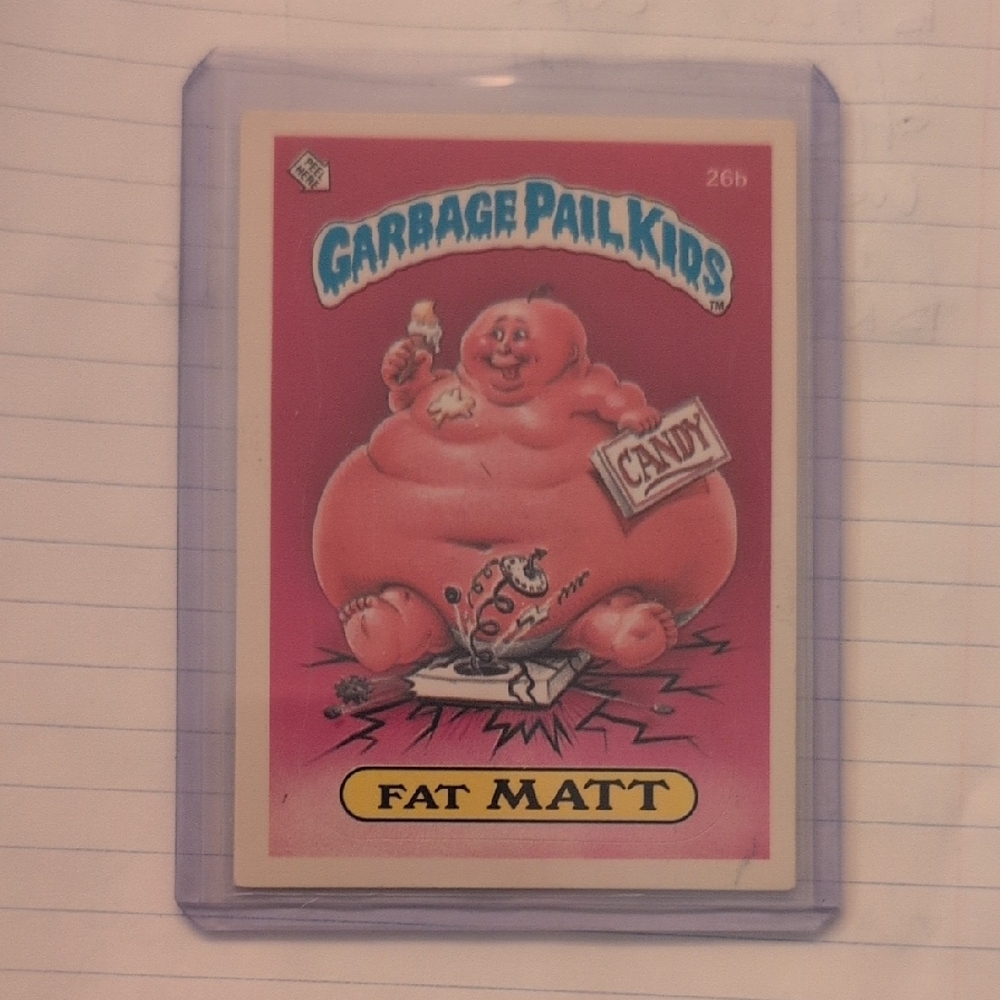 Topps Garbage Pail Kids Card - Pink and Red